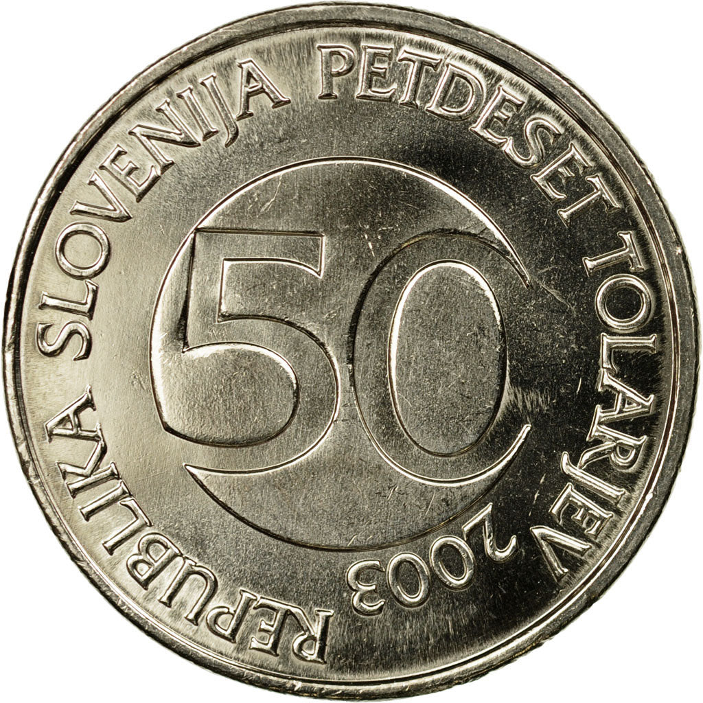 Coin, Slovenia, 50 Tolarjev, 2003, Kremnica, AU(55-58), Copper-nickel, KM:52