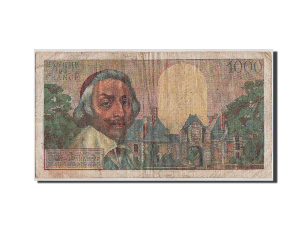 France, 1000 Francs, 1 000 F 1953-1957 ''Richelieu'', 1956, KM #134a,...