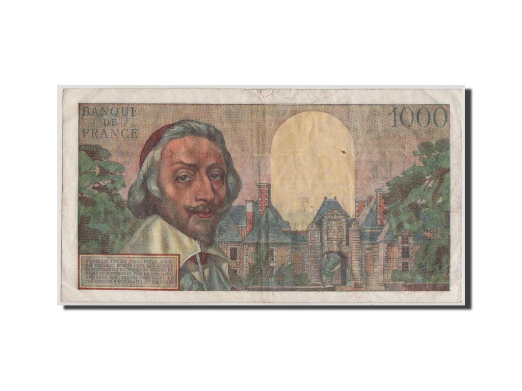 France, 1000 Francs, 1 000 F 1953-1957 ''Richelieu'', 1956, KM #134a,...