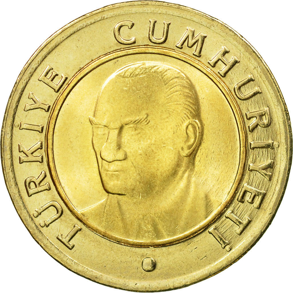 Moneta, Turcja, New Lira, 2007, Istanbul, AU(55-58), Bimetaliczny, KM:1169