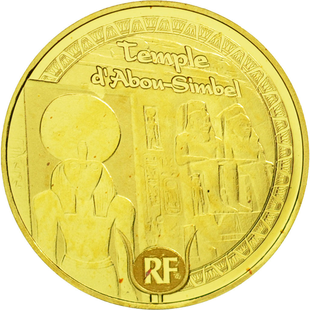 France, 5 Euro, Temple d'Abou-Simbel, 2012, MS(65-70), Gold, KM:1907
