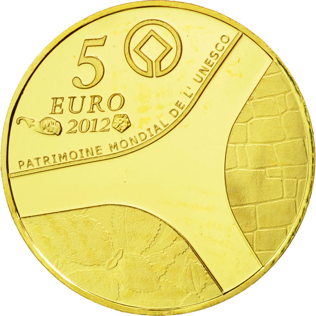 France, 5 Euro, Temple d'Abou-Simbel, 2012, MS(65-70), Gold, KM:1907