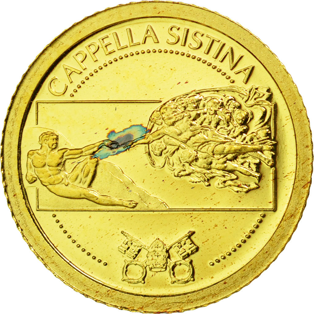 Liberia, 12 Dollars, Chapelle Sixtine, 2010, FDC, Or