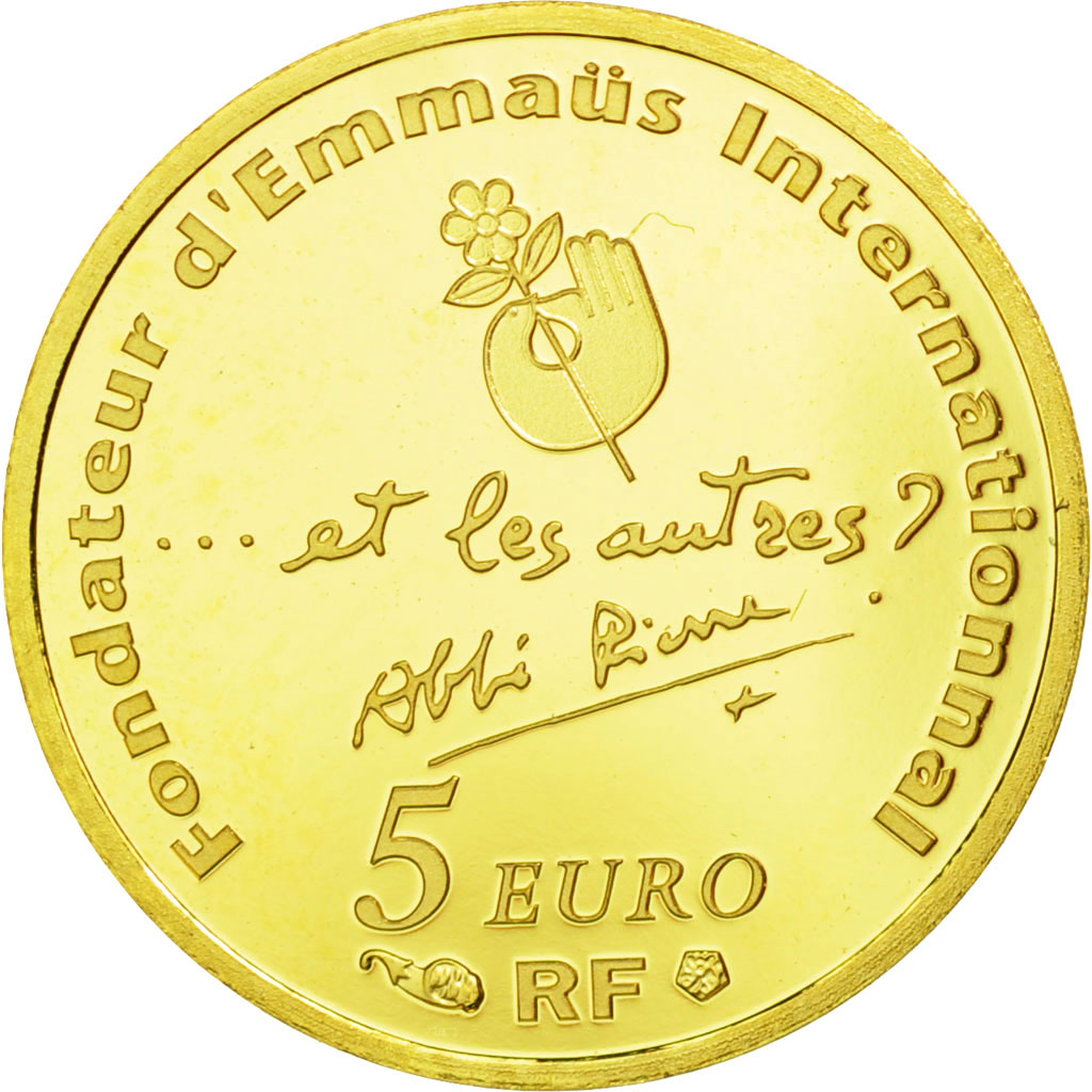 France, 5 Euro, 2012, MS(65-70), Gold, KM:1896