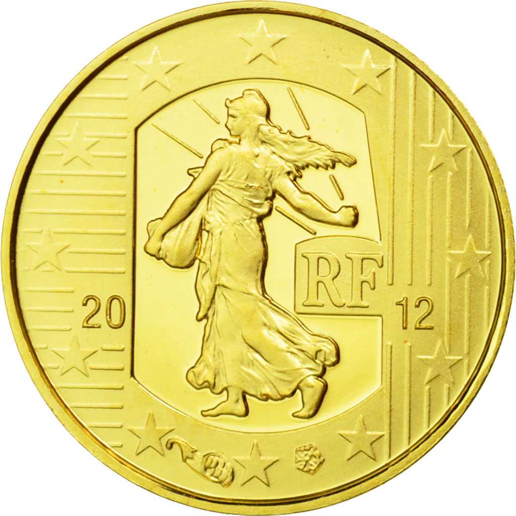 FRANCE, 5 Euro, 2012, Paris, KM #1890, MS(65-70), Gold, 11, 0.50