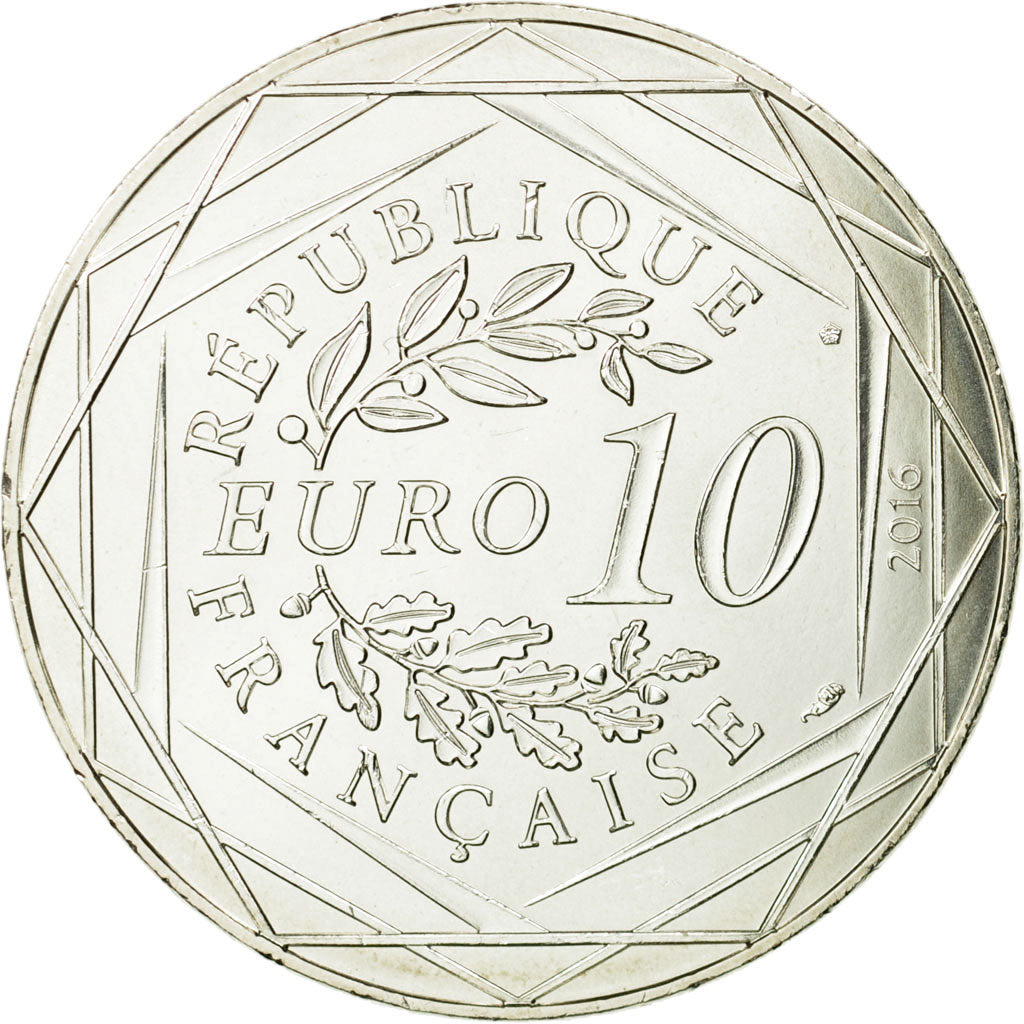France, 10 Euro, Petit Prince en mongolfière, 2016, MS(65-70), Silver
