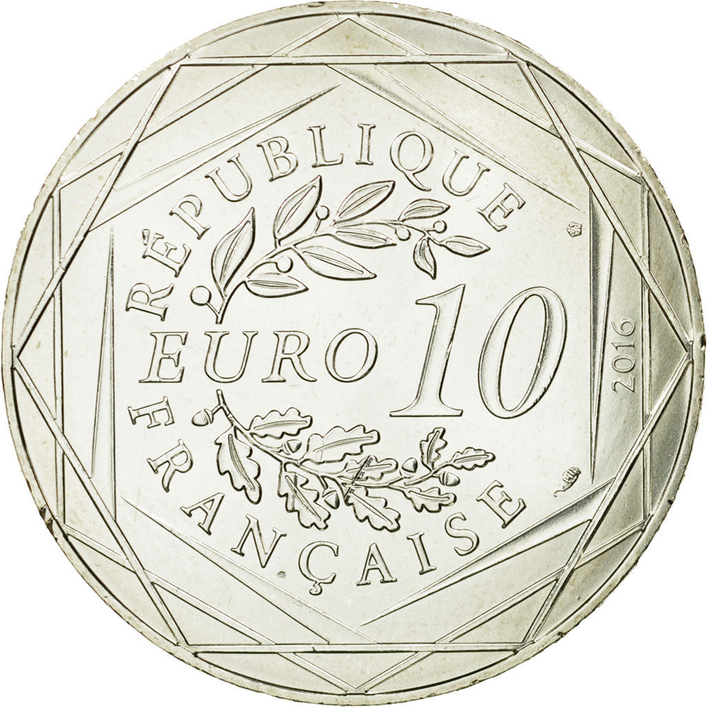 France, 10 Euro, Petit prince visite Versailles, 2016, MS(65-70), Silver