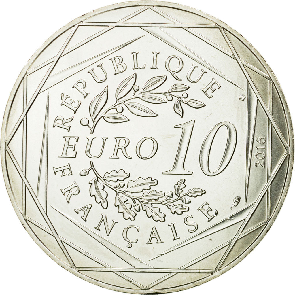 France, 10 Euro, Petit prince au Mont-Saint-Michel, 2016, MS(65-70), Silver