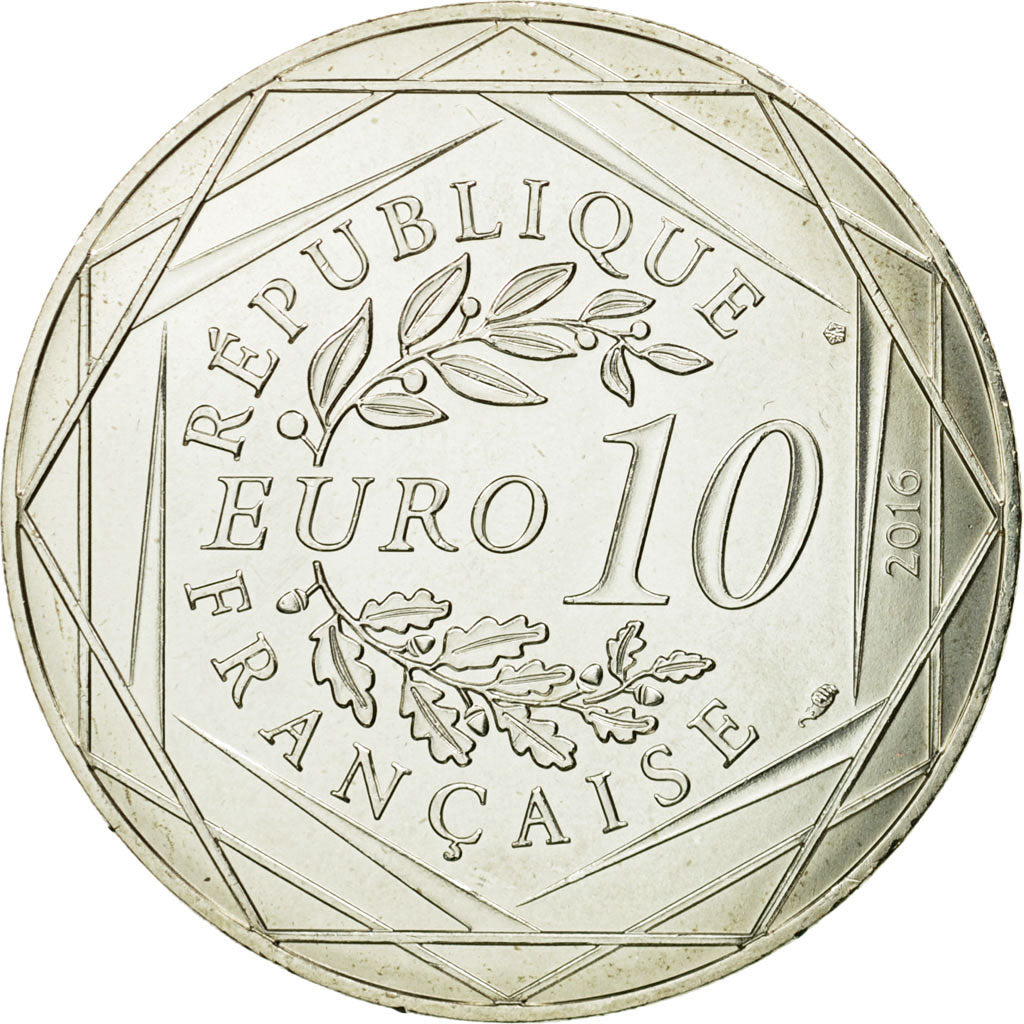 France, 10 Euro, Petit prince Funambule, 2016, MS(65-70), Silver