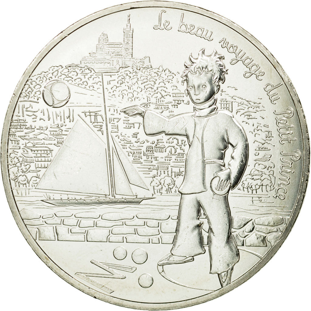 France, 10 Euro, Petit prince à la pétanque, 2016, FDC, Argent