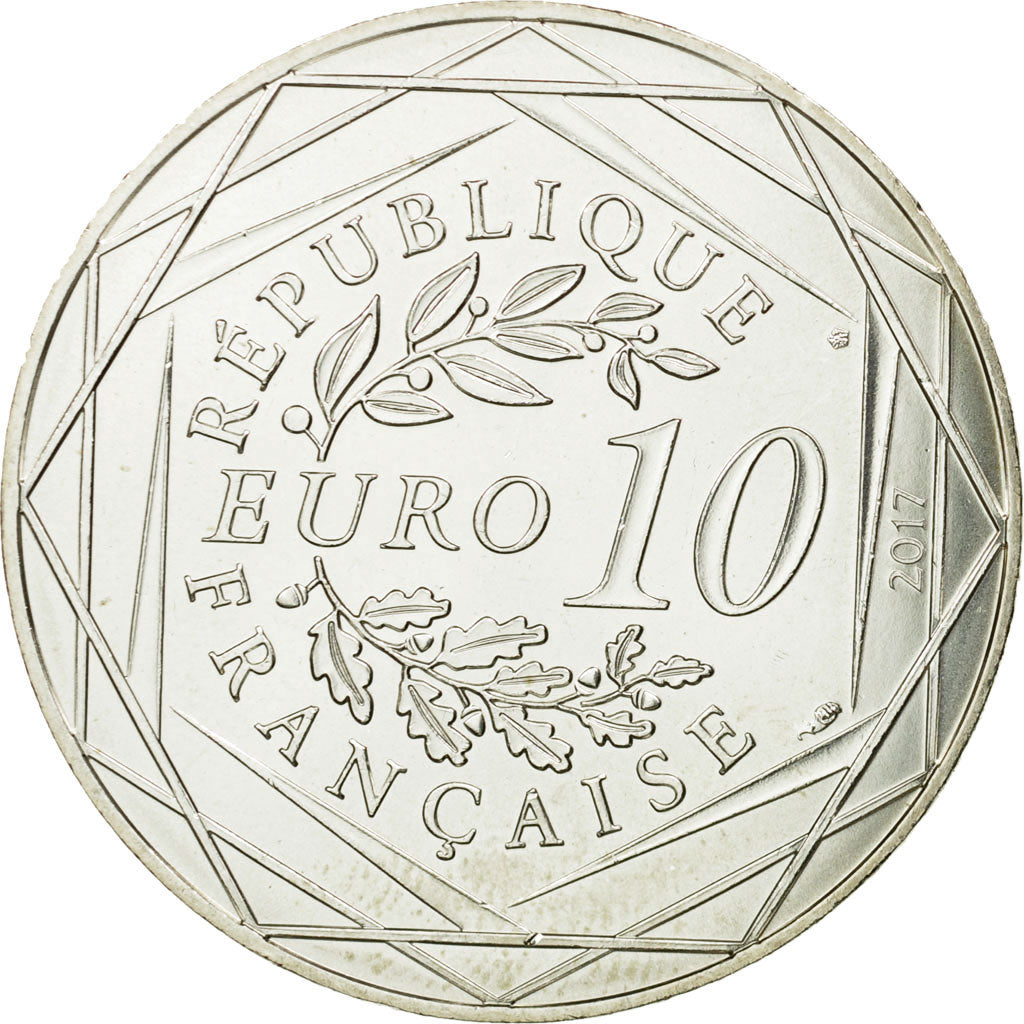 France, 10 Euro, Paris capitale, 2017, MS(65-70), Silver