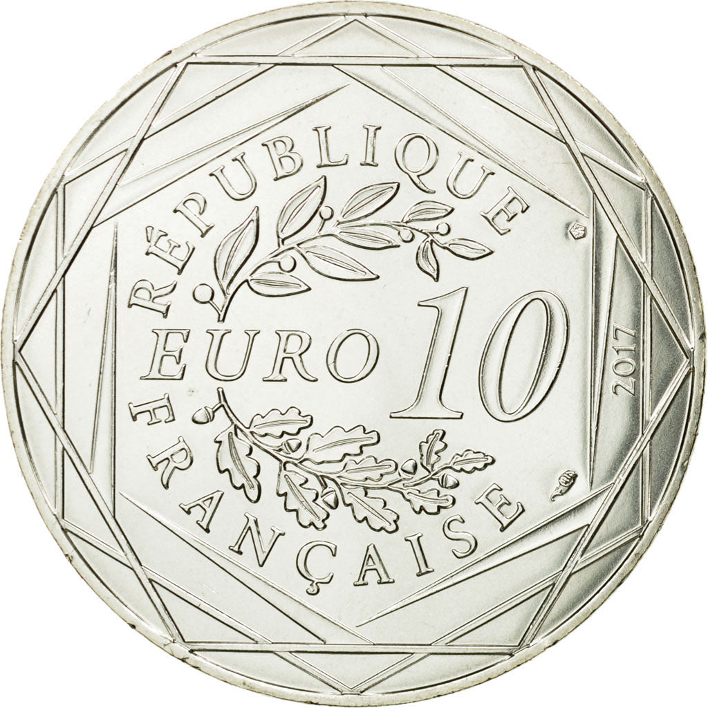 Francia, 10 Euro, La Touraine royale, 2017, FDC, Argento