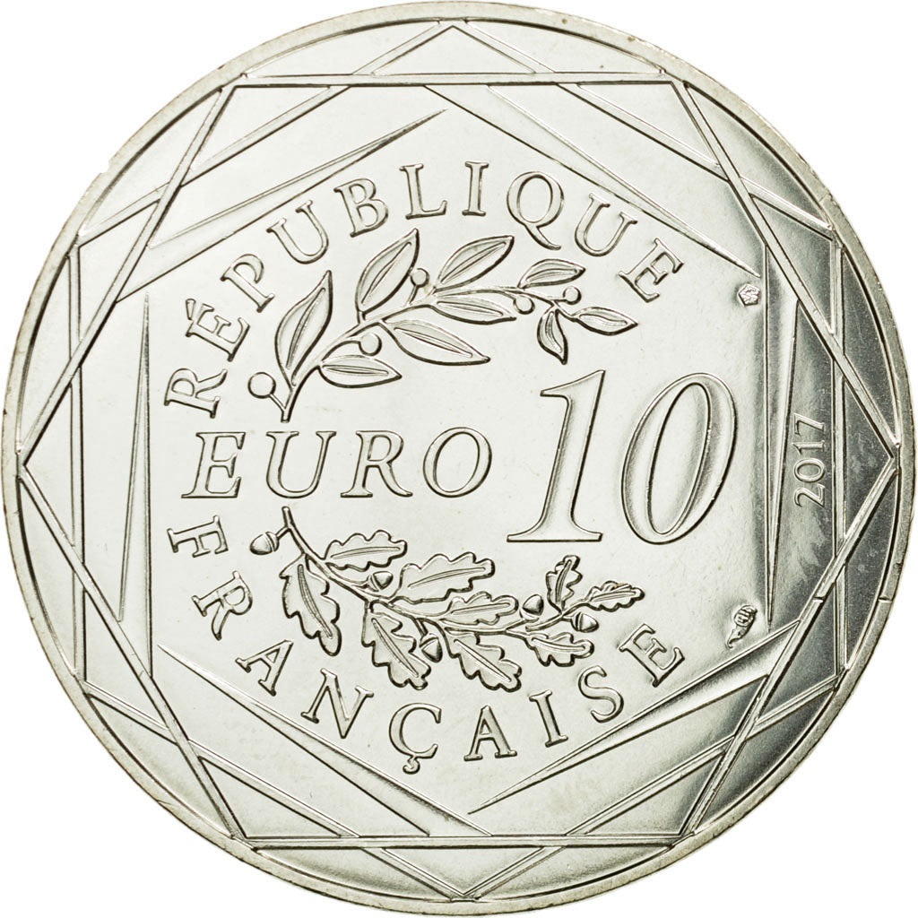 France, 10 Euro, La Lorraine courageuse, 2017, MS(65-70), Silver
