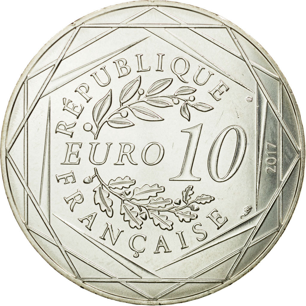 France, 10 Euro, La Normandie inspirante, 2017, FDC, Argent