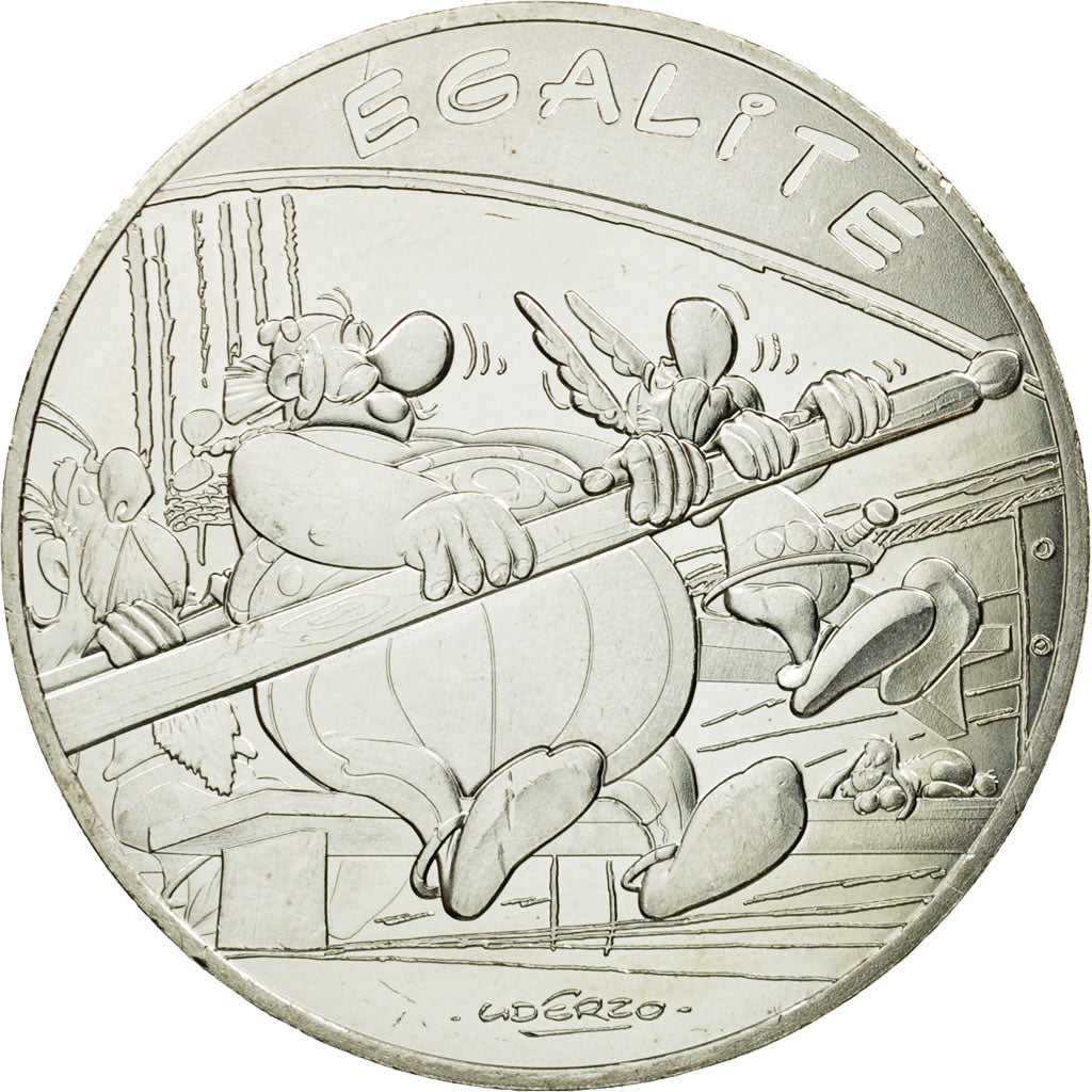 France, 10 Euro, Egalité, Astérix, Obélix, 2015, MS(65-70), Silver