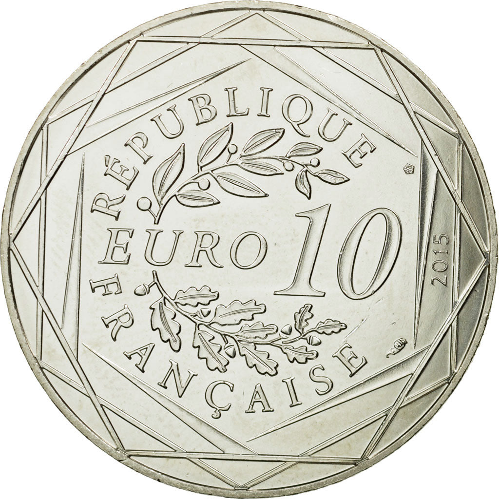 France, 10 Euro, Egalité, Druide, 2015, MS(65-70), Silver