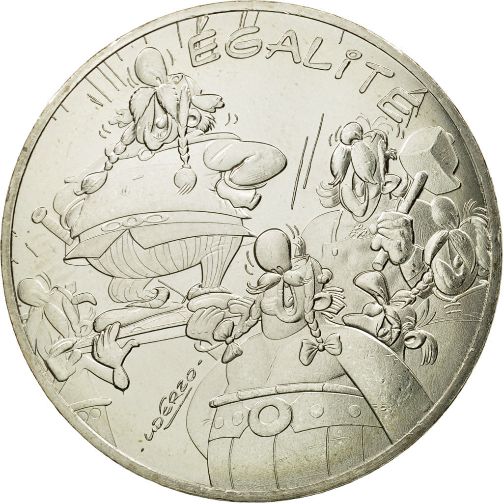 France, 10 Euro, Egalité, Abraracourcix, Obélix, 2015, MS(65-70), Silver