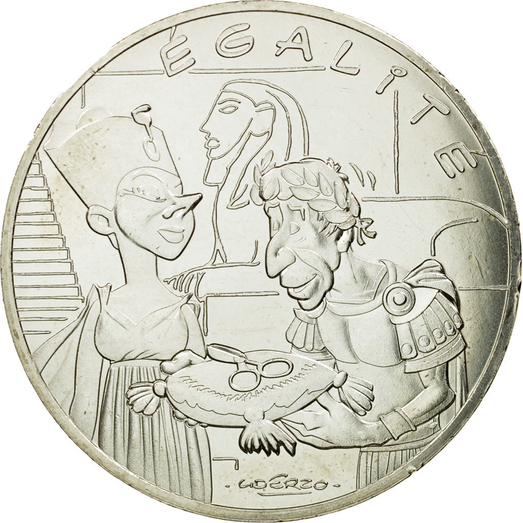 France, 10 Euro, Egalité, Cléopatre, César, 2015, MS(65-70), Silver