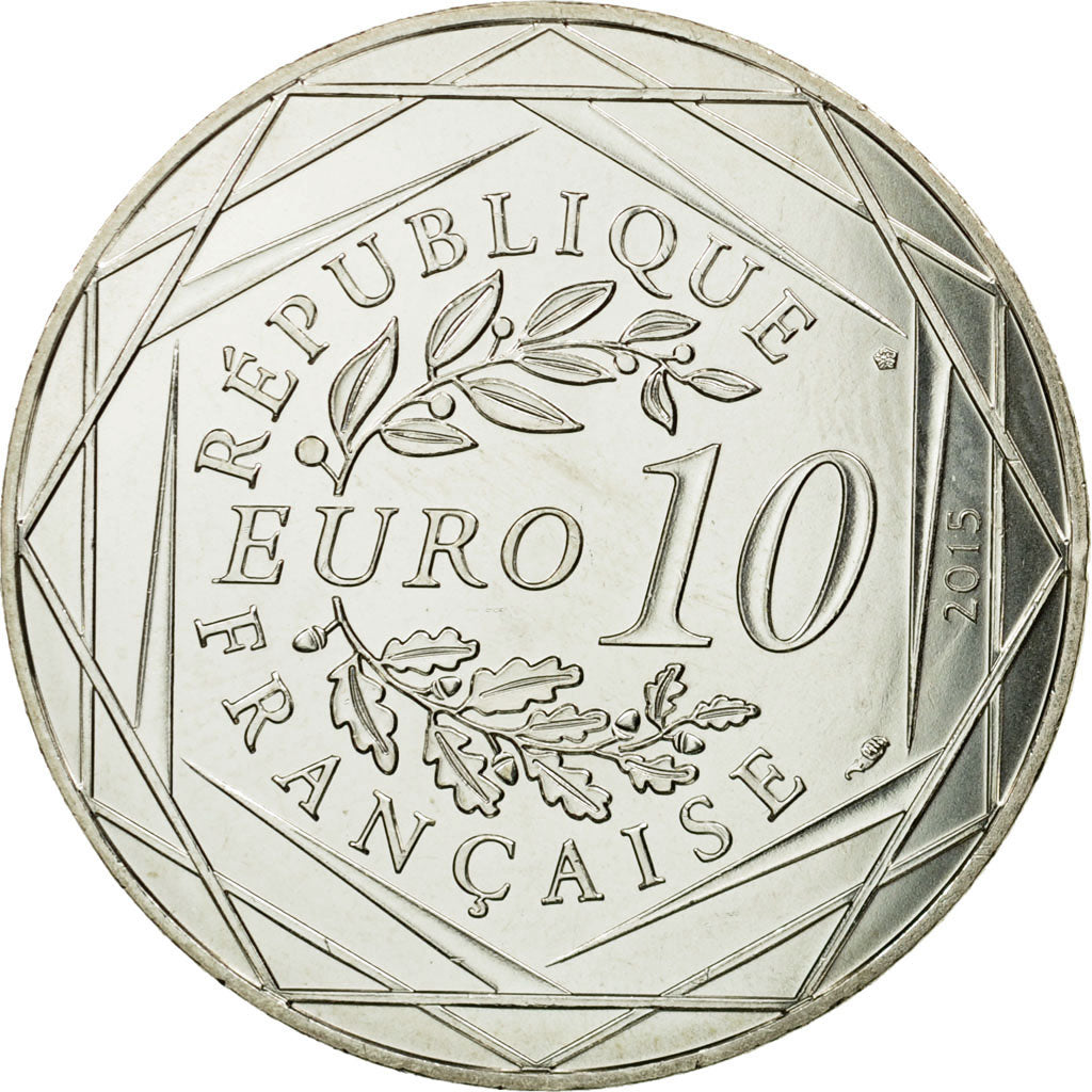 France, 10 Euro, Egalité, Cléopatre, César, 2015, MS(65-70), Silver