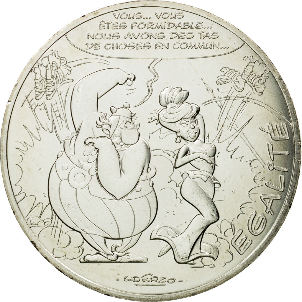 France, 10 Euro, Egalité, Obélix, Mme Agecanonix, 2015, MS(65-70), Silver
