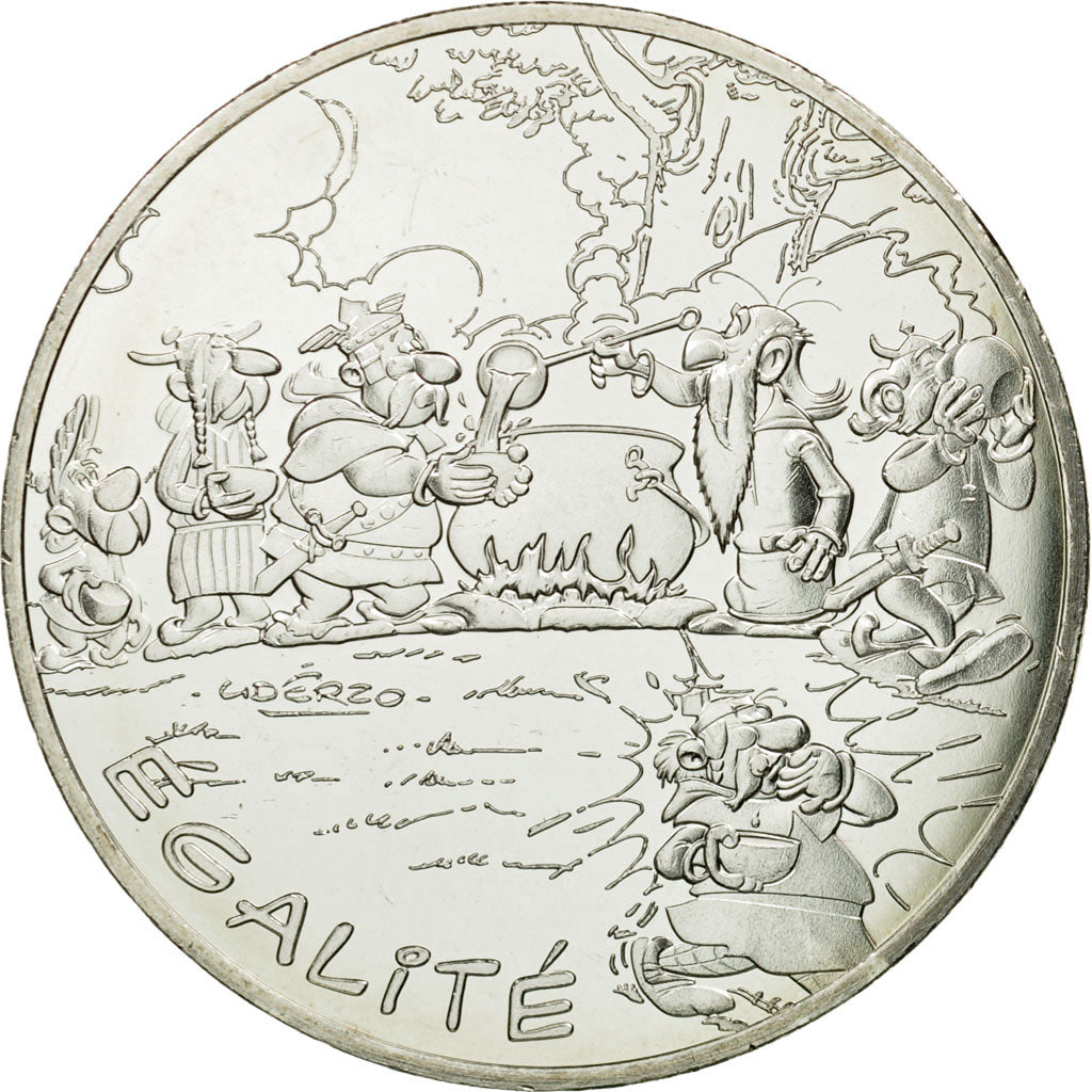 France, 10 Euro, Egalité, Gaulois, Chaudron, 2015, MS(65-70), Silver