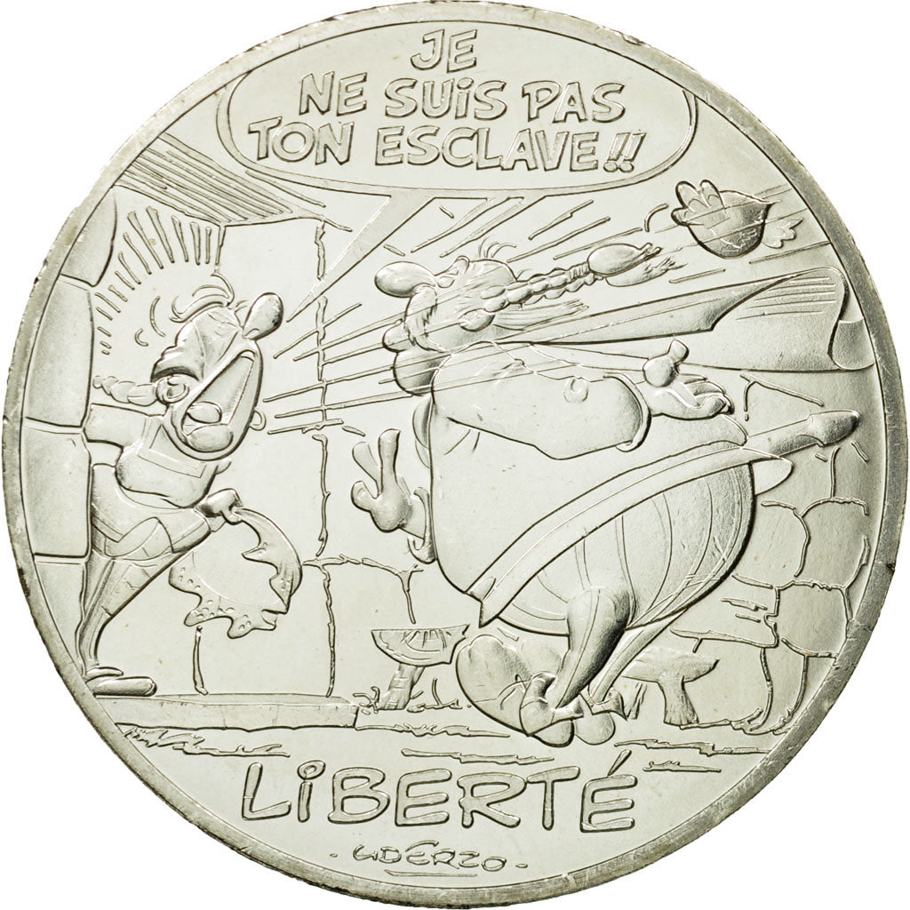 France, 10 Euro, Liberté Obélix Bonemine, 2015, MS(65-70), Silver