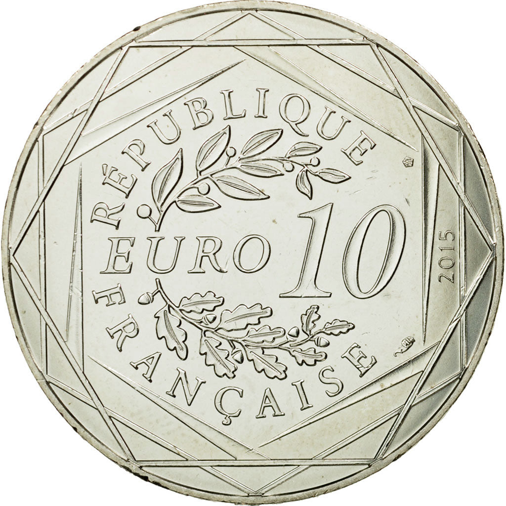 France, 10 Euro, Liberté, Obélix, 2015, MS(65-70), Silver