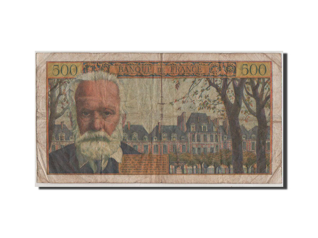 France, 500 Francs, 500 F 1954-1958 ''Victor Hugo'', 1958, KM #133b, F(12-15),..