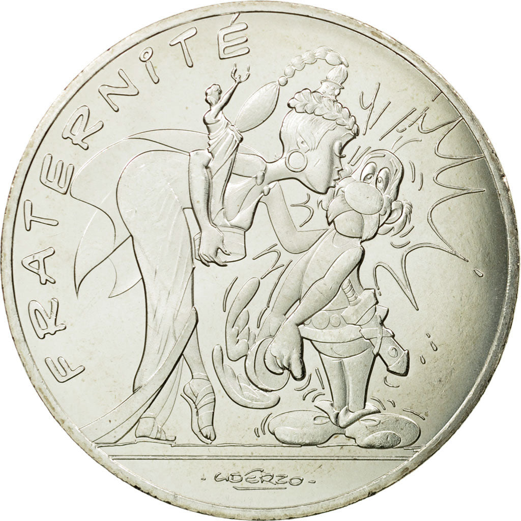 France, 10 Euro, Fraternité, Astérix, 2015, MS(65-70), Silver