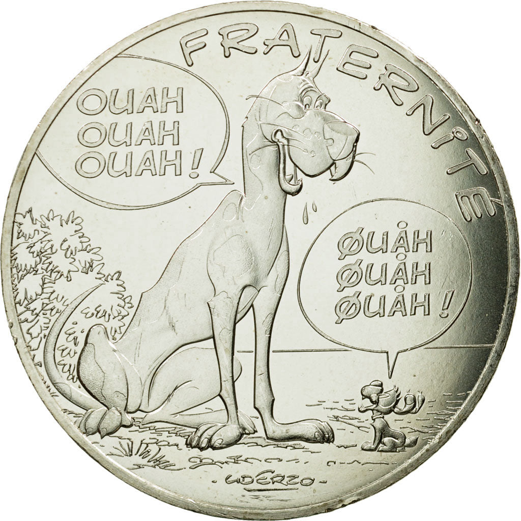 France, 10 Euro, Fraternité, Chiens, 2015, MS(65-70), Silver