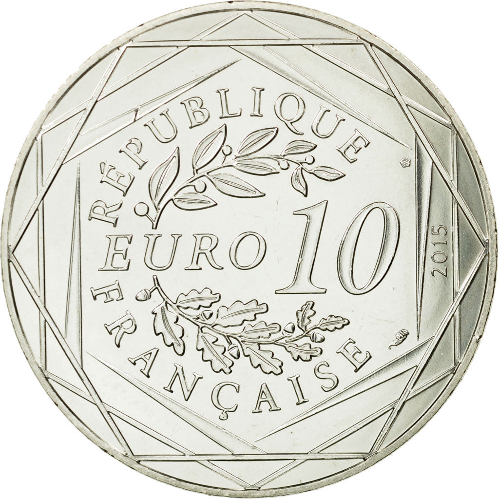 France, 10 Euro, Fraternité, Druide, 2015, MS(65-70), Silver