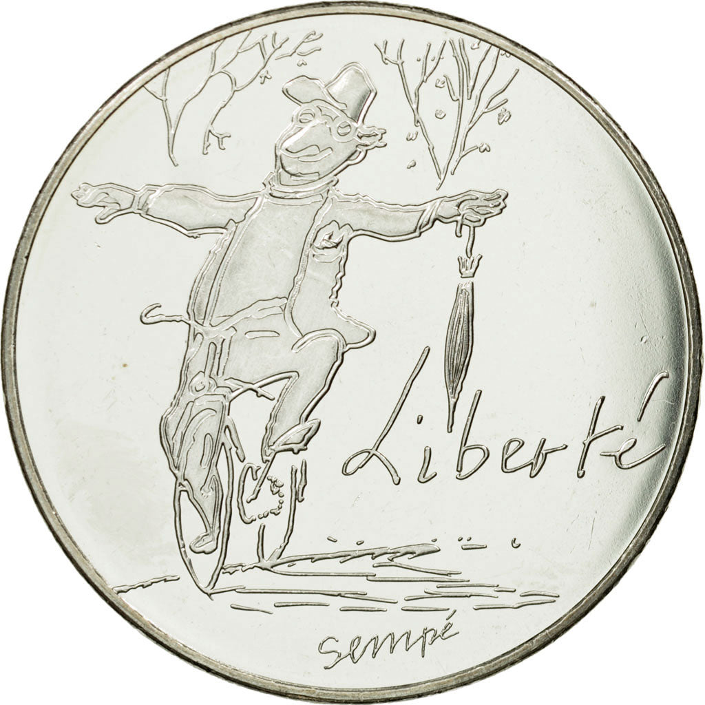 France, 10 Euro, Liberté Automne Sempé, 2014, MS(65-70), Silver