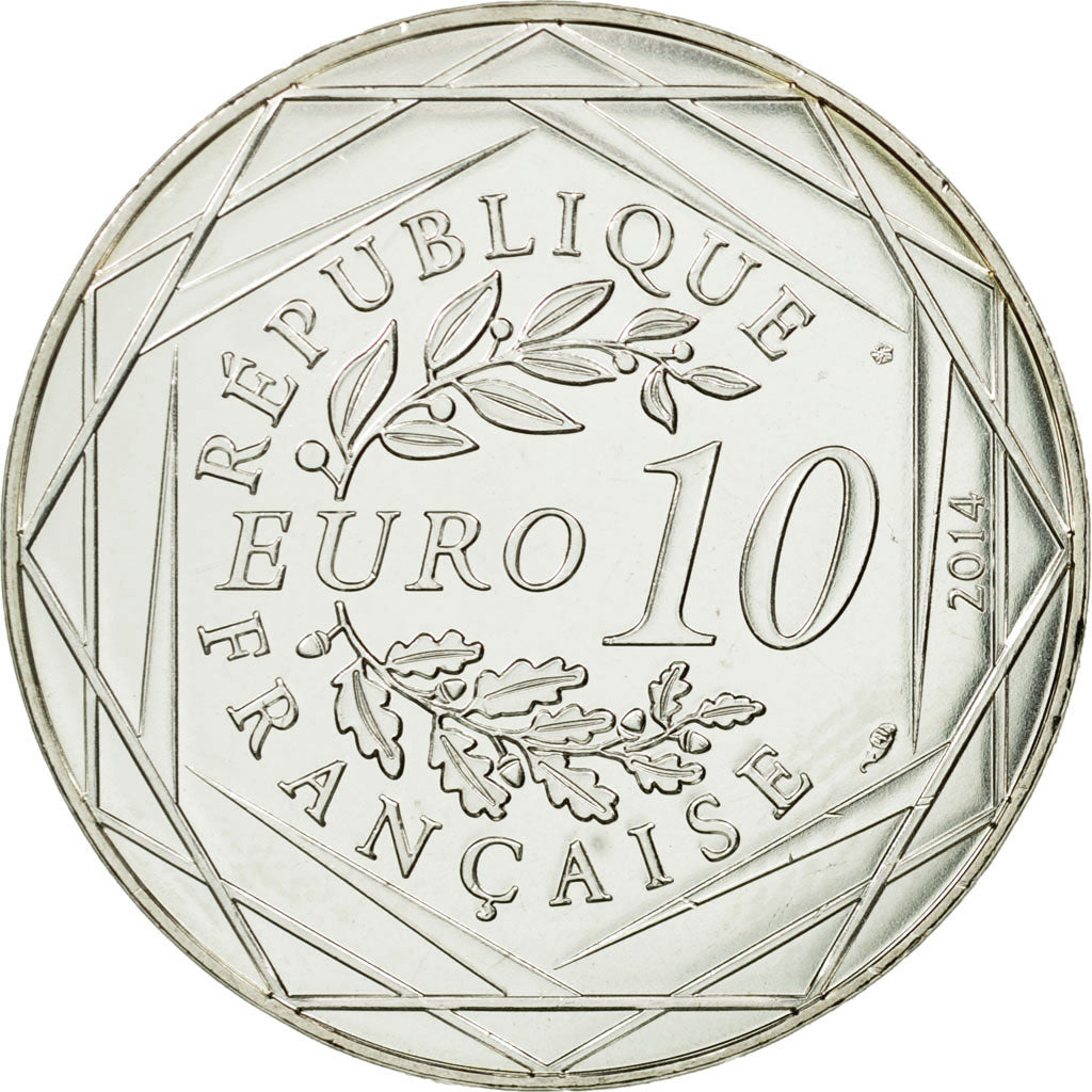 France, 10 Euro, Liberté Automne Sempé, 2014, MS(65-70), Silver