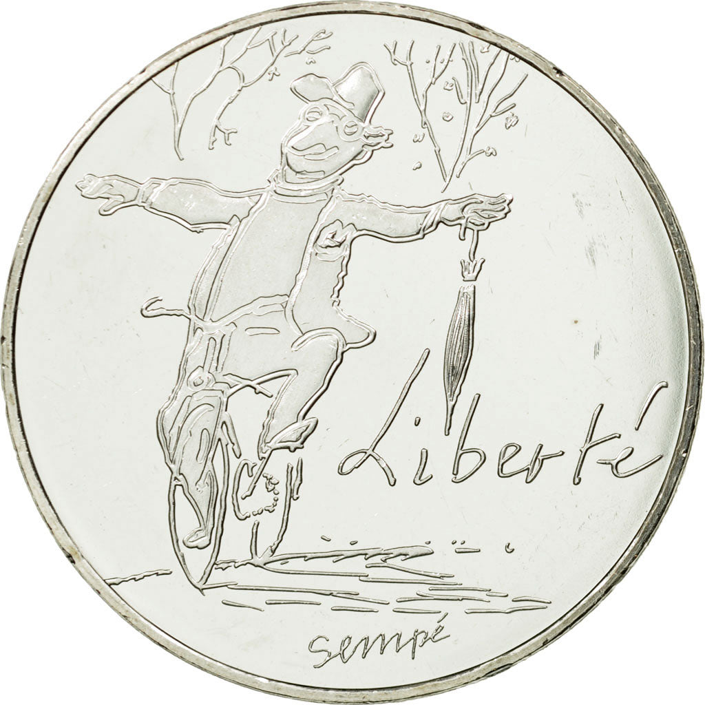 France, 10 Euro, Liberté Automne Sempé, 2014, FDC, Argent