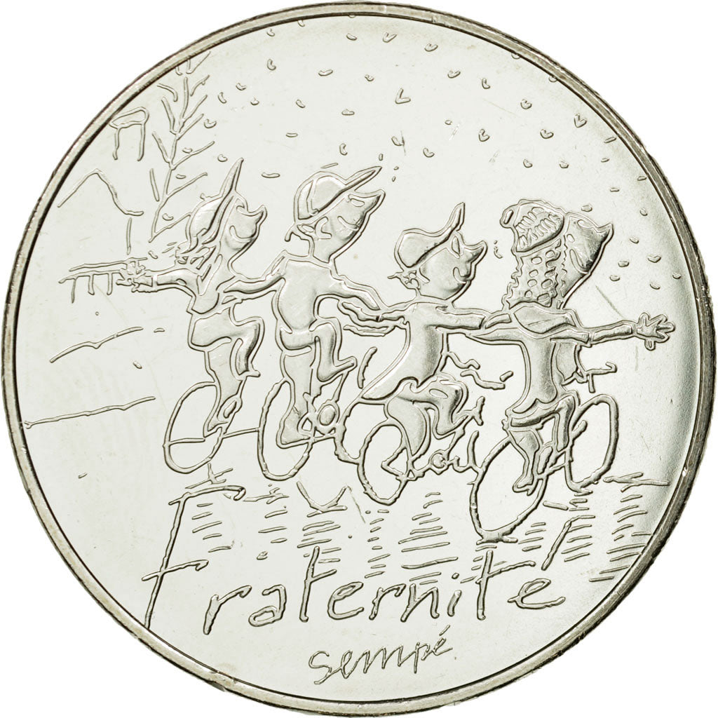 France, 10 Euro, Fraternité Hiver Sempé, 2014, MS(65-70), Silver