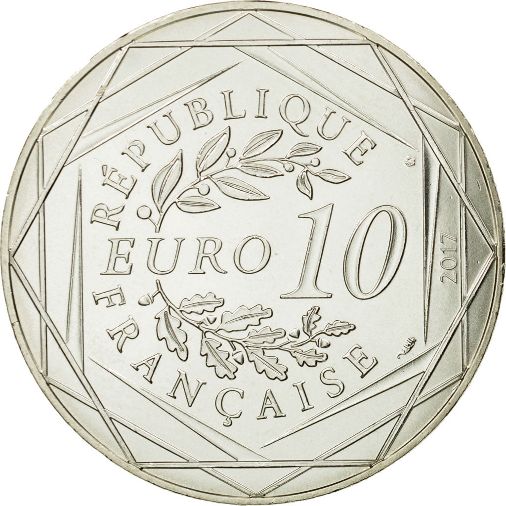 France, 10 Euro, La Champagne pétillante, 2017, MS(65-70), Silver