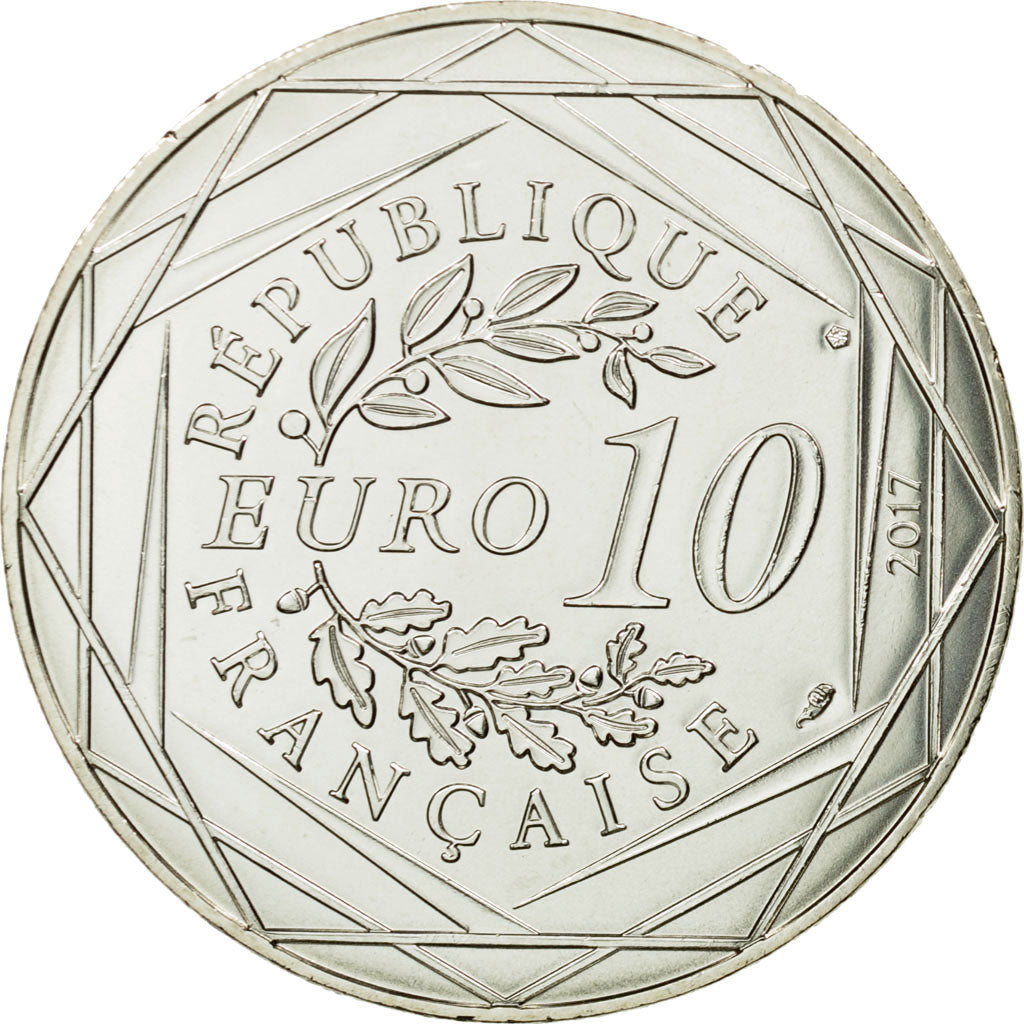 France, 10 Euro, Les Alpes très pointues, 2017, MS(65-70), Silver