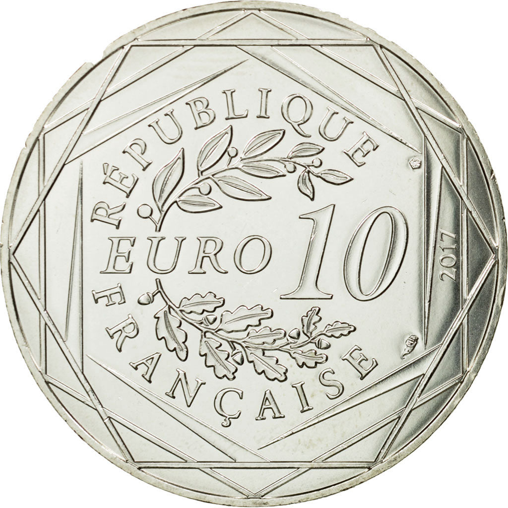France, 10 Euro, La Côte d'Azur légendaire, 2017, MS(65-70), Silver