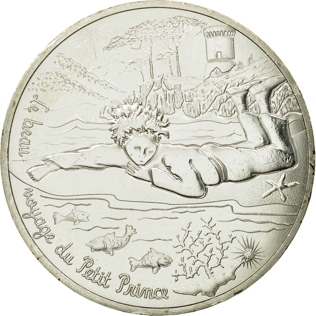 France, 10 Euro, Petit prince à la mer, 2016, MS(65-70), Silver