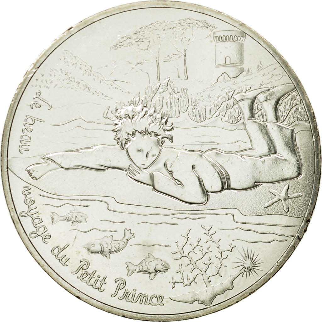 France, 10 Euro, Petit prince à la mer, 2016, MS(65-70), Silver