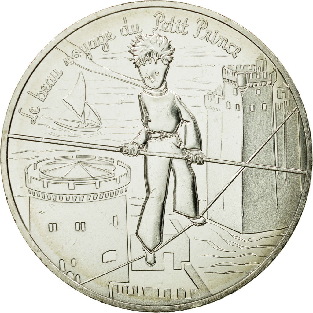 France, 10 Euro, Petit prince Funambule, 2016, MS(65-70), Silver