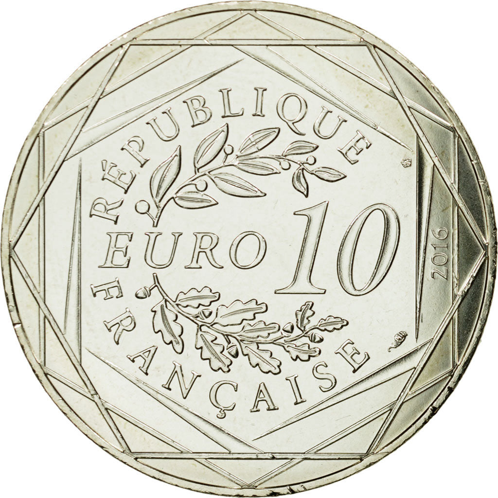 France, 10 Euro, Petit prince au Mont-Saint-Michel, 2016, MS(65-70), Silver