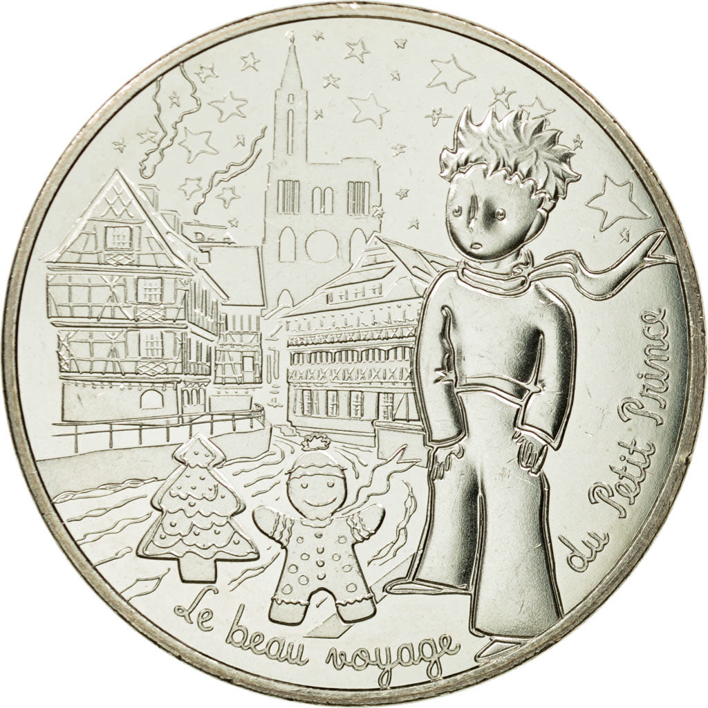 France, 10 Euro, Petit prince au marché de Noël, 2016, MS(65-70), Silver