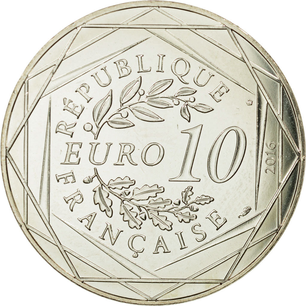 France, 10 Euro, Petit Prince en mongolfière, 2016, MS(65-70), Silver