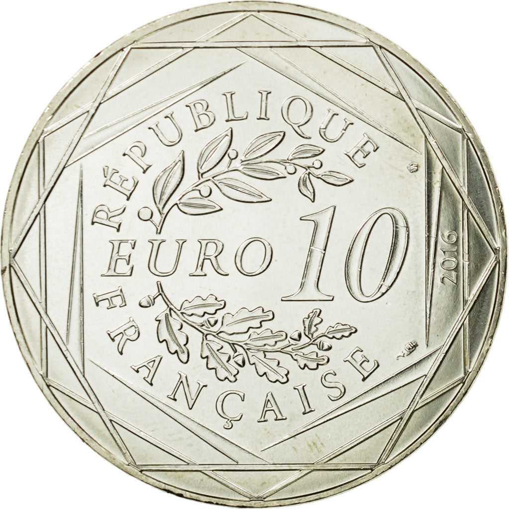 France, 10 Euro, Petit prince visite les châteaux, 2016, FDC, Argent