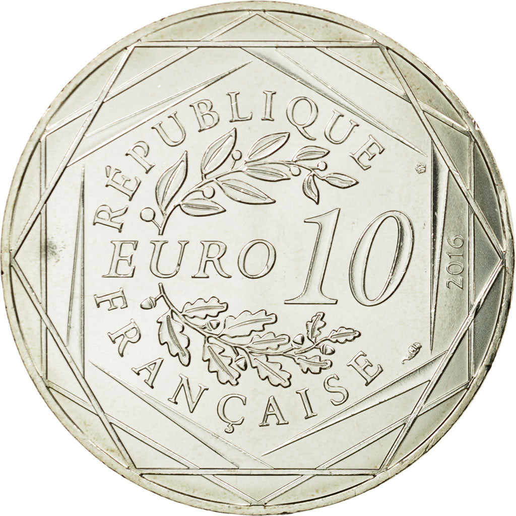 France, 10 Euro, Petit prince visite les châteaux, 2016, MS(65-70), Silver