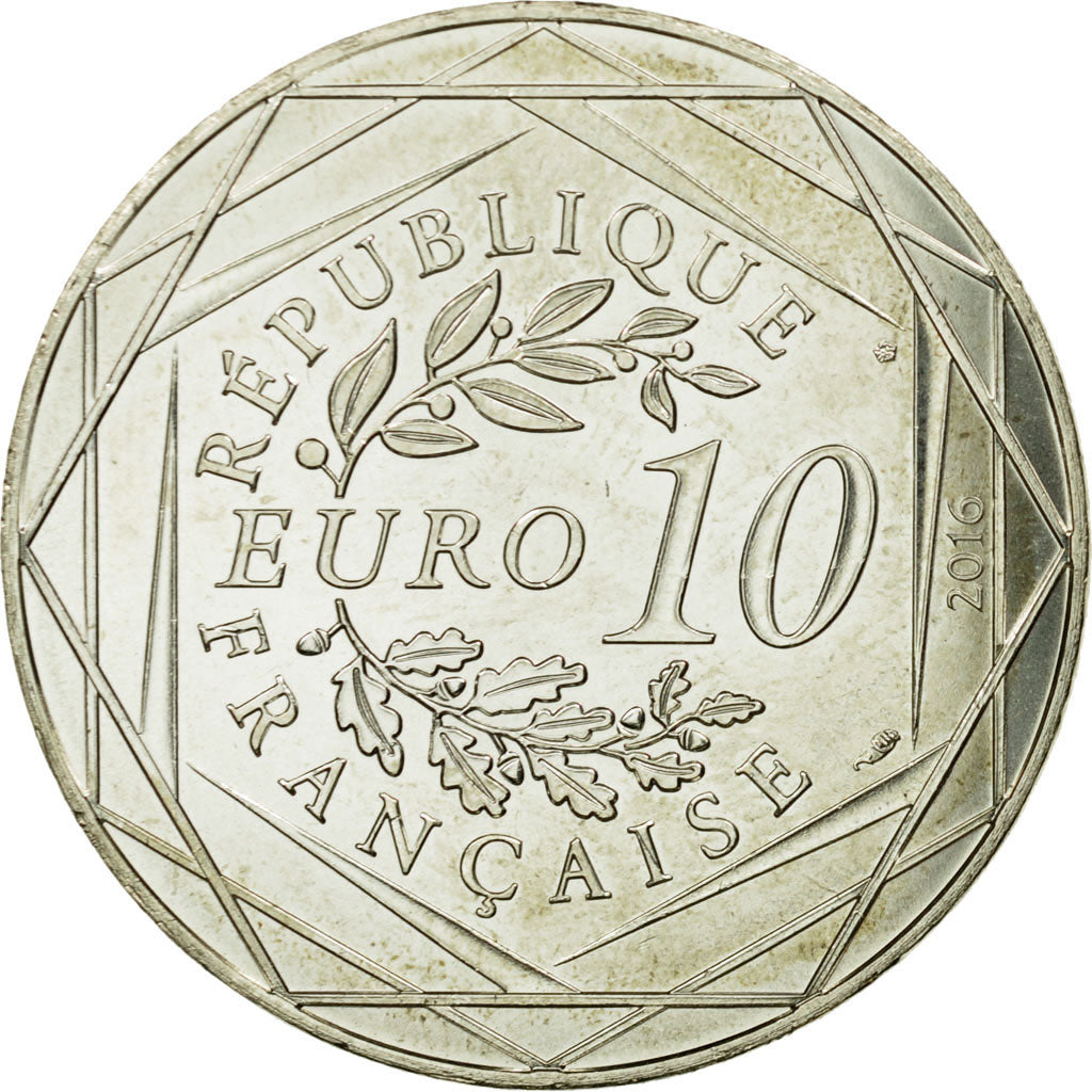 France, 10 Euro, Petit prince visite Notre-Dame, 2016, MS(65-70), Silver