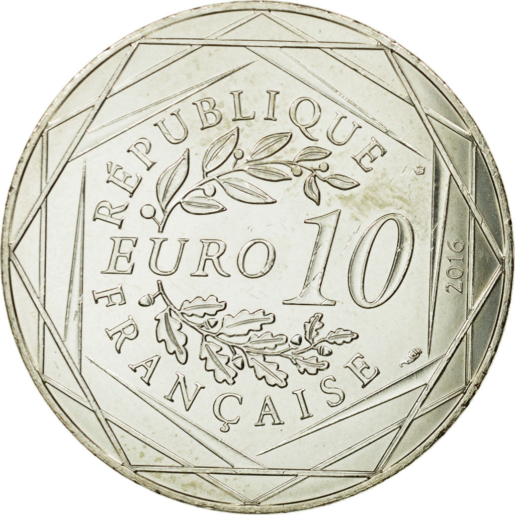 France, 10 Euro, Petit prince visite Notre-Dame, 2016, MS(65-70), Silver