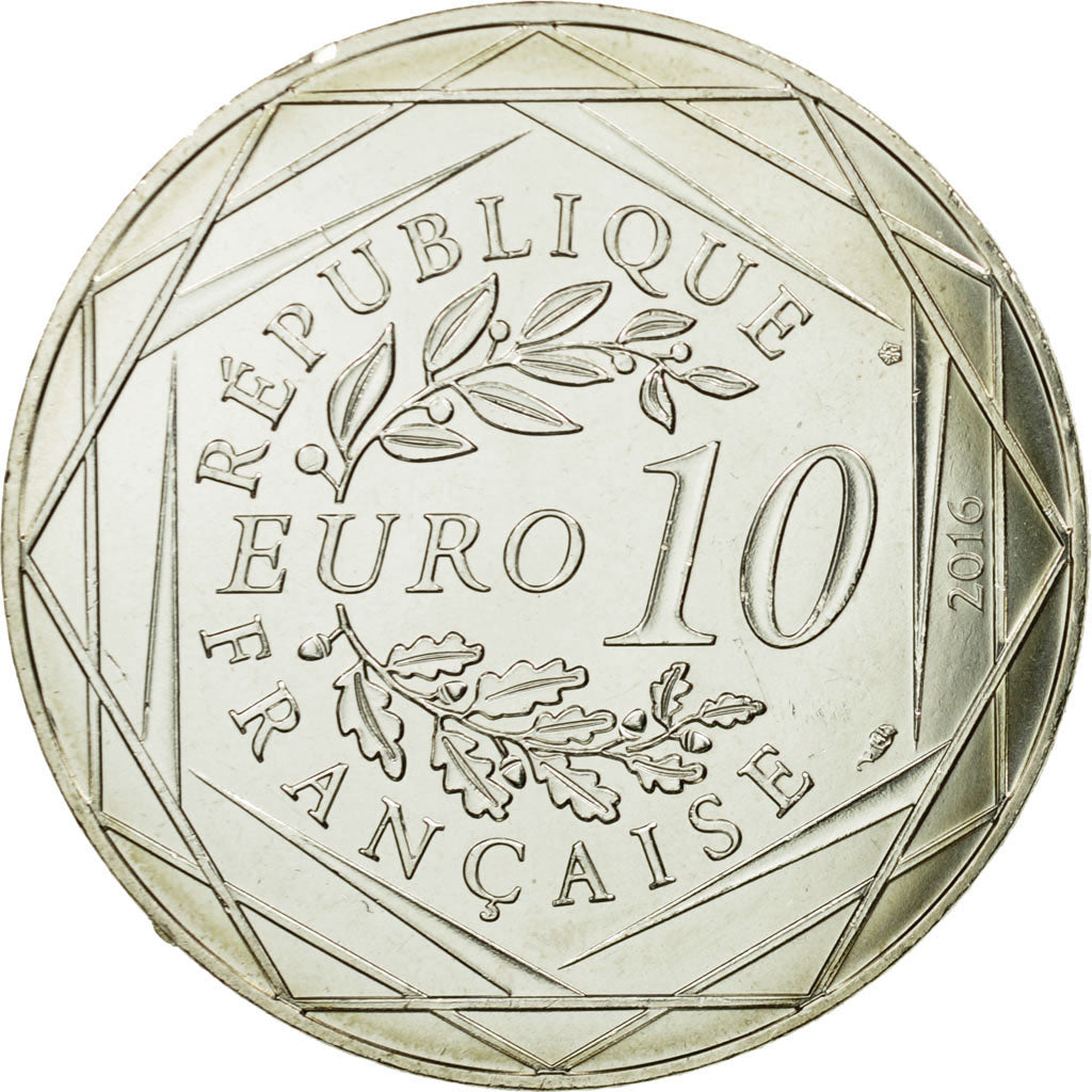 France, 10 Euro, Petit prince et les peintres, 2016, MS(65-70), Silver
