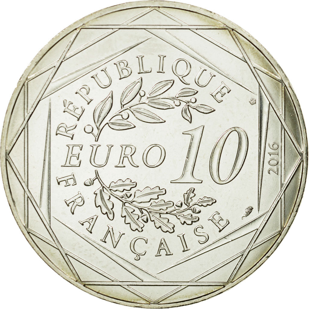 France, 10 Euro, Petit prince et les peintres, 2016, MS(65-70), Silver